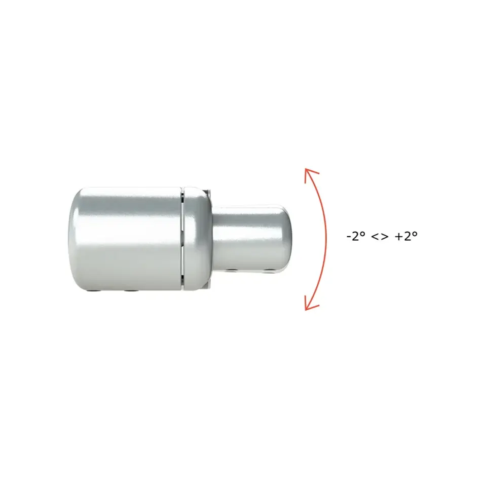 A diagram of the ALF01 Levelling Fixture showing how much it can tilt.